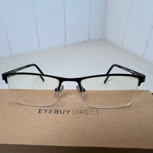 Eyebuydirect‎ Algorithm Eyeglasses Frames 53-19-145 Gunmetal Metal Half Rim